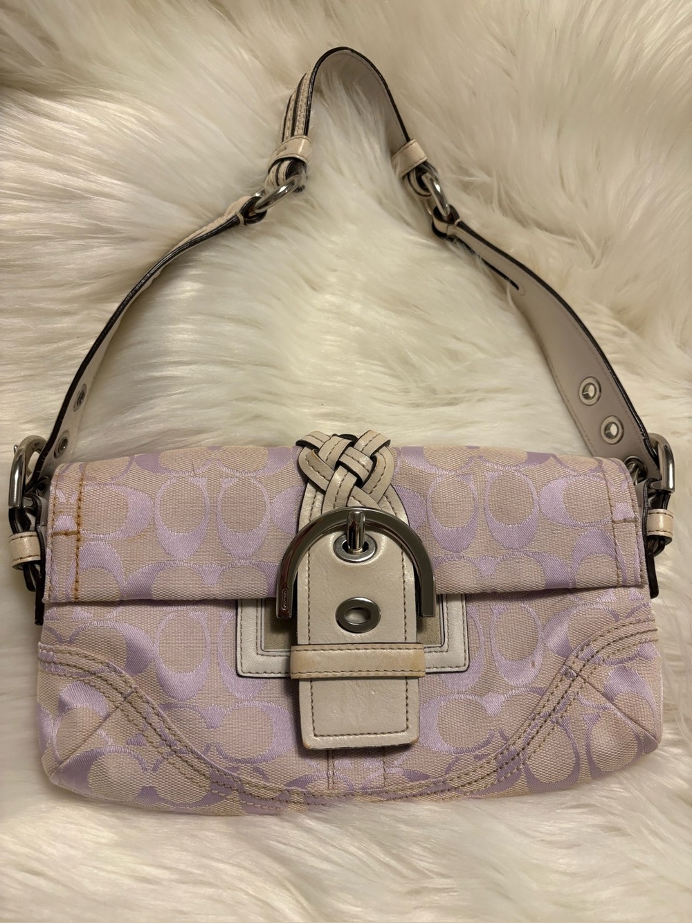 RARE COACH Y2K LILAC SOHO HAMPTON DEMI BAGUETTE M050-6280